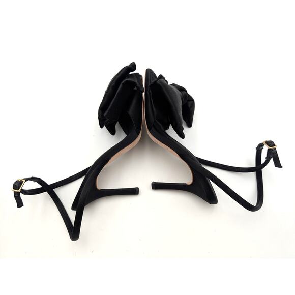 Loeffler Randall Marlena Ankle Strap Heel Sandal Women's Black Size US7B EU37.5 - Picture 10 of 12